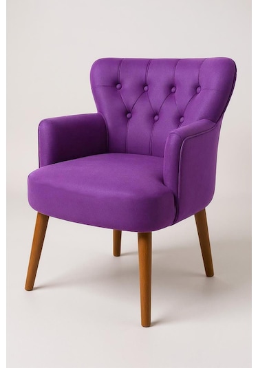 Roma Berjer - Modern Tekli Koltuk - Babyface Kumaş - Mor