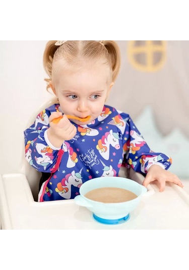 Candar Unicorn Desenli Sıvı Geçirmez Uzun Kol Aktivite Ve Mama Önlüğü 6-24 Ay Standart Lacivert