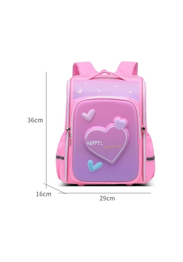 Taros Kalp Kabartmalı Büyük Boy Sırt Çantası 8475 Pembe