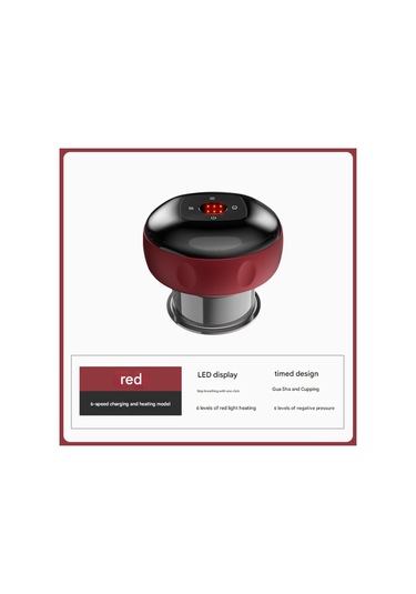 Geeroyoo Elektrikli Vakum Kan Grubu Aleti: 6 Seviye Şarjlı Isıtmalı Akne Masajı Ve Akupunktur Cihazı Kırmızı