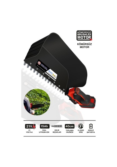 Şarjlı Çay Toplama 15 Amper 21v 40cm Toplama Haznesi