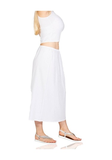 Jüpon Şile Bezi Pamuk Uzun Etek Astarı Tam Boy Jipon Beyaz Byz