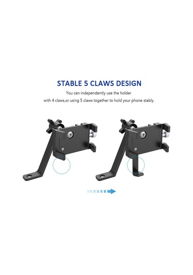 Butu Motosiklet Telefon Tutucu Montajı - Siyah