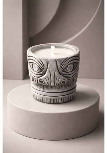Totem Mask Dekoratif Kap Mum Renkli