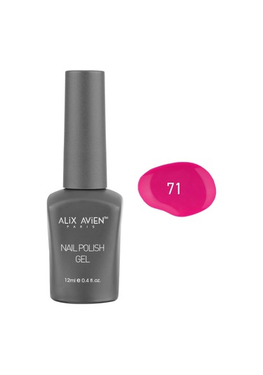 Alix Avien Neon Koyu Pembe Kalıcı Oje 71-yoğun Renk Veren Jel Oje 12 Ml-nail Uv Gel Polish 71