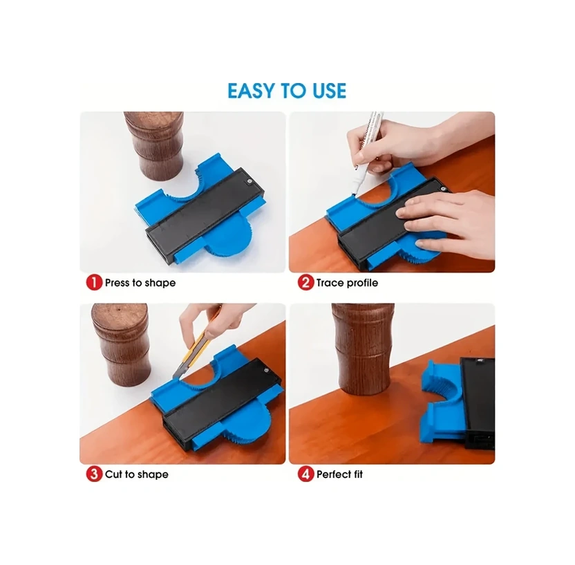 Willowhaven Mavi 10 Inç Kontur Mastarı Köşe Profili Ölçme Aracı Seramik Parke Dıy