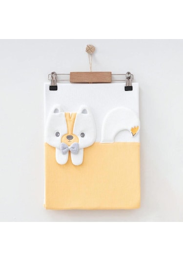Ekebaby Skunk Lüx Penye Bebek Battaniye 85x90 Cm 3002 Beyaz - Turuncu