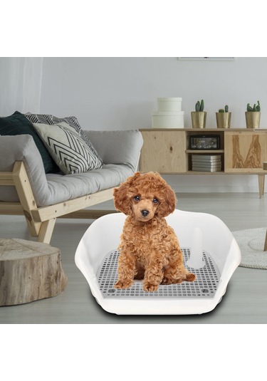 Homyl Kapalı Köpek Lazımlık Tepsisi Küçük Ve Beyaz-gri