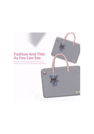 Bubm 15.6 İnç Dizüstü Bilgisayar Çantası Büyük Kapasiteli Çizilmeye Dayanıklı Dayanıklı Taşınabilir Dizüstü Bilgisayar Çantası Ayı Kolye Mor Diğer