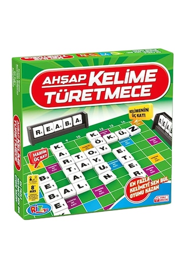 Ahşap Kelime Türetme Oyunu - Ahşap Kelime Türetmece 29x29cm