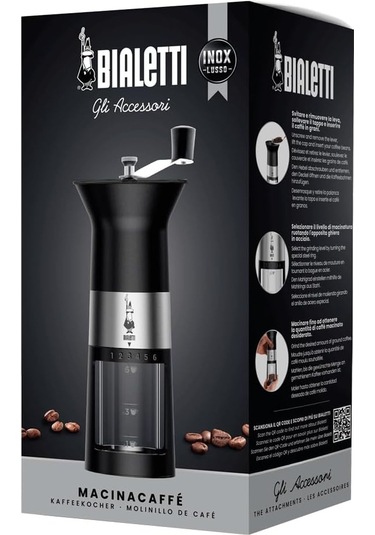 Bialetti - Manuel Kahve Değirmeni - Paslanmaz Çelik - Mat Siyah Çok Renkli