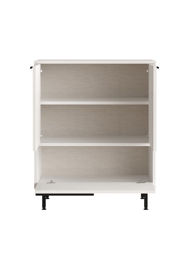 Robin Home Lidya Ofis Dolabı 3 Kapaklı Metal Ayaklı Beyaz