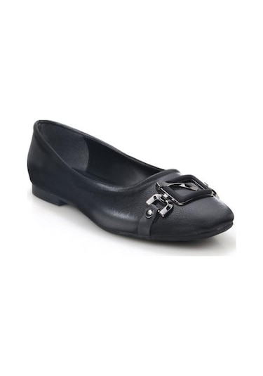 Papuçcity Fendi 03417 Kadın Günlük Tokalı Babet Sıyah