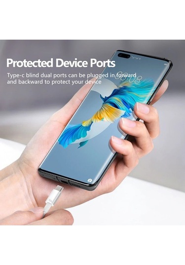 Usb Tip C Kablo 120 W 10a Hızlı Şarj Kablosu Cep Telefonu Usb Huawei P30 Xiaomi Whıte 2m