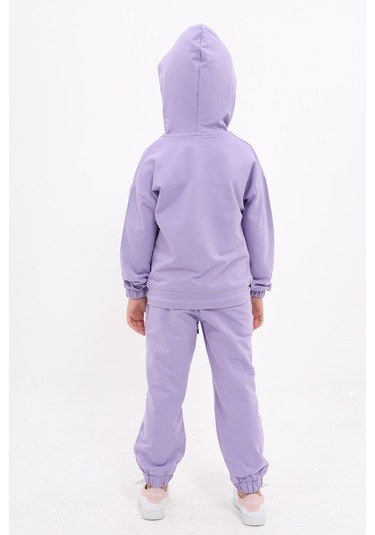 Toontoy Kız Çocuk Nakışlı Eşofman Takım Lila