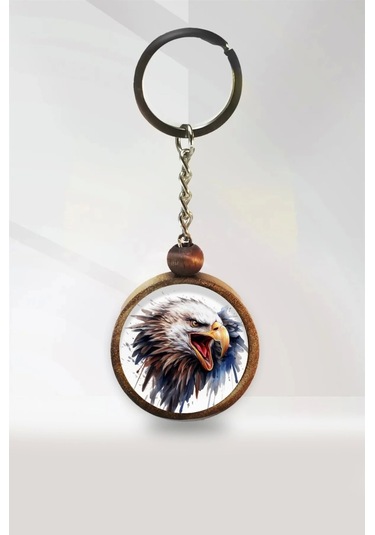 Kartal Ahşap Anahtarlık Kahverengi