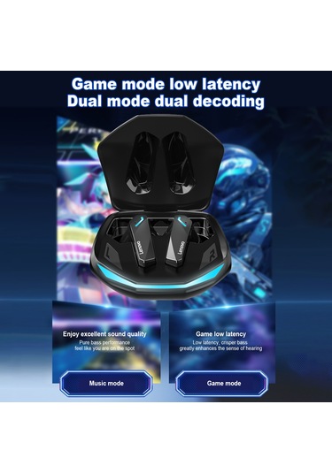 Lenovo Thinkplus Gm2 Pro Bt Oyun Kulaklıkları Kablosuz Kulak İçi Bt 5.3 360 Surround İkili Mod Ses Gürültü İptali