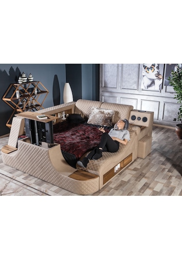 Miss Worble Elit Akıllı Yatak Smart Karyola Tv Üniteli - Bluetoothlu