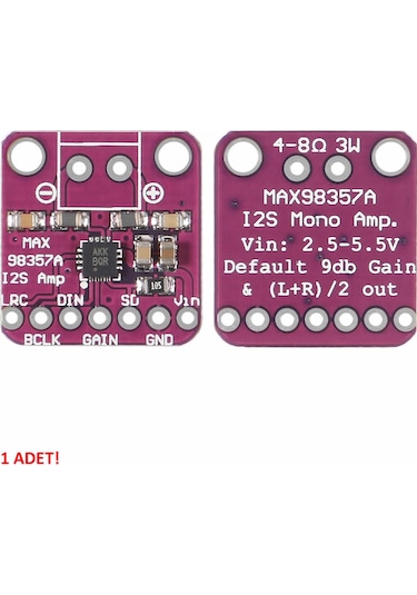 MAX98357 I2S 5V 3 W Ses Yükseltici Amfi Class D Dijital Ses Müzik