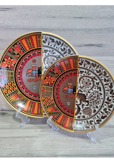 Fermato 12 Parça 6 Kişilik Porselen Pasta Ve Servis Tabağı Seti Winston Serisi Çok Renkli