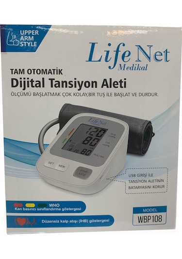 Life Net Medikal WBP108 Üst Koldan Ölçer Tam Otomatik Tansiyon Aleti