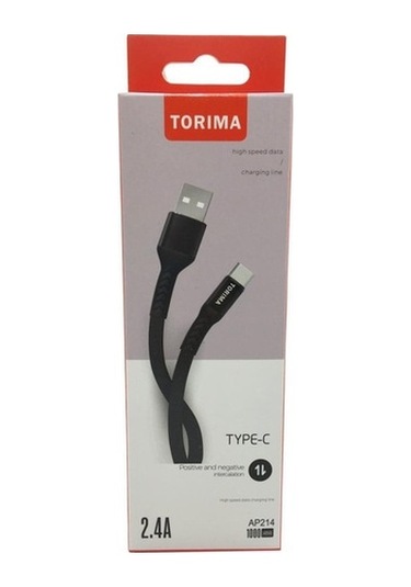 Torima Type-C 2.4A 1M Yassı Kablo Siyah (426144803)
