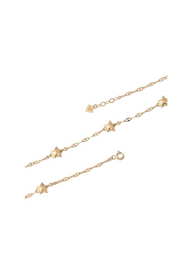 Cenova Kuyumculuk 14 Ayar Altın Yıldız Charm Kadın Bileklik Sarı Altın