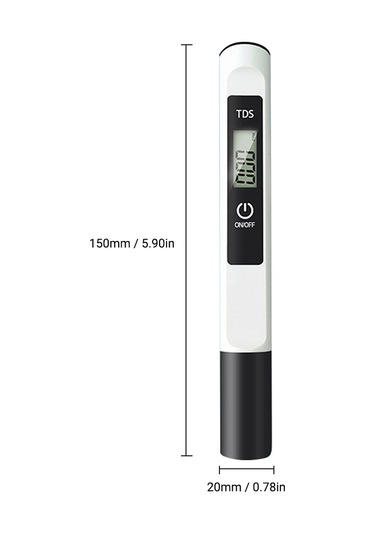 Kosona Beyaz Dijital Tds Su Test Cihazı - 0-9990 Ppm Aralığı, Hassas Prob, Doğruluk 2%, Pil Yok Tds-m3 Beyaz