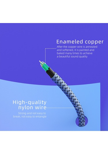 Essager Kadın Çift Erkek Mic AUX Ses Y Kablosu 3.5 MM 0.25 Metre