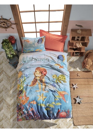 Cotton Box Junior Ranforce Nevresim Takımı Tek Kişilik Mermaid Me
