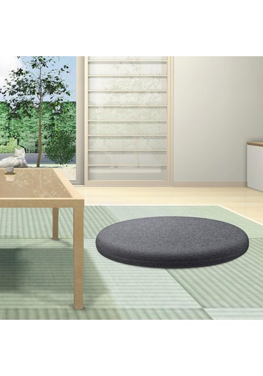 Homyl Yuvarlak Koltuk Pedi Tabure Minderi Yumuşak Koyu Gri 30cm