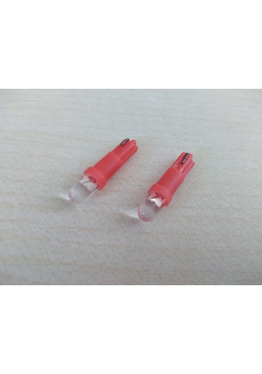 T5 Dipsiz Kırmızı Led Ampul 12v 4adet ı İthal T5 Torpido, Gösterge Mini Dipsiz Ampul