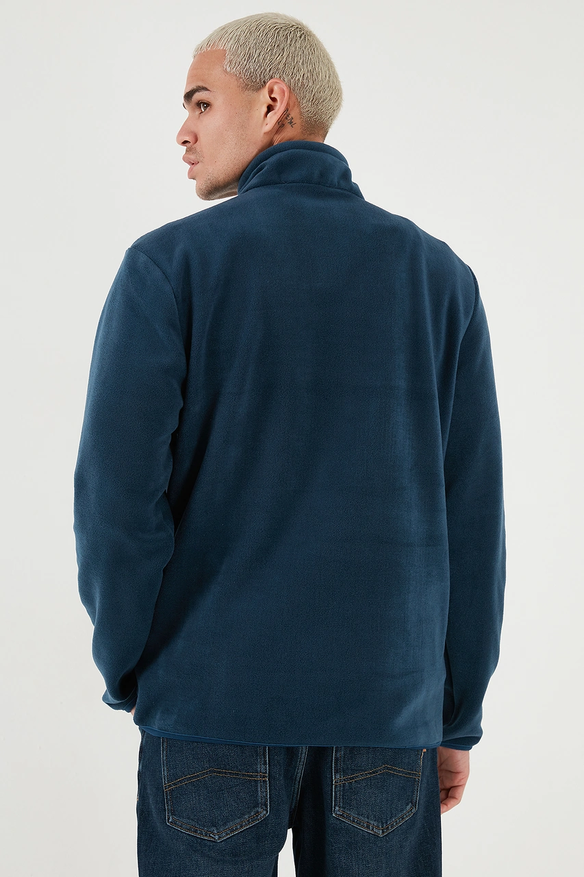 Buratti Regular Fit Anti-Pilling Tüylenme Yapmayan Dik Yaka Şardonlu 2'Li Paket Erkek Polar 5896700S2 Yeşil-Indigo