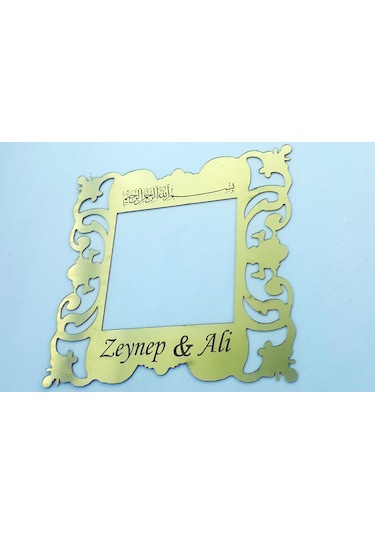 Kapı Zil Butonu İsme Özel Priz Çerçevesi Gold