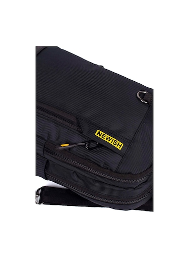 Newish Polo Erkek Kumaş Çapraz Göğüs Ve Omuz Çantası New158 - Siyah - Sarı