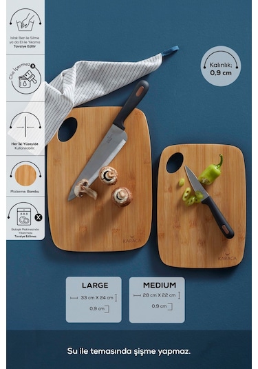 Karaca  Karya 2li Bambu Kesme Tahtası
