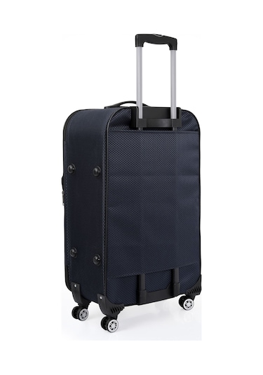 Oleets 8 Tekerli Su Geçirmez Kumaş Büyük Boy Valiz Lacivert