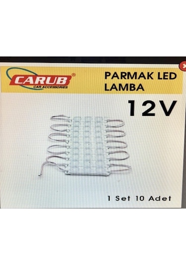 Carub Lamba12v Camlı Soft Parmak 1set 10 Adet Beyaz