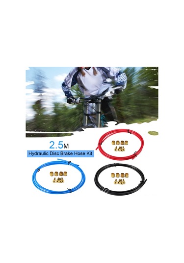 Teltree Yüksek Performanslı Bisiklet Hidrolik Disk Fren Kablosu - 2.5m, Kırmızı, Sıcaklık Dirençli Pbt Tüp Kırmızı