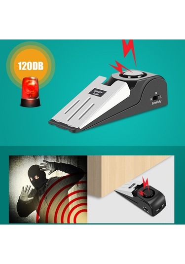 Supermarket1 3'lü Kapı Durdurucu Alarm - 120 Db Siren, Seyahat İçin Kullanışlı