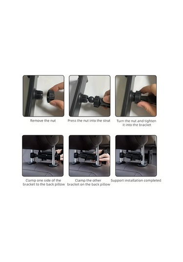 Chuangyinshop Siyah Mobil Araç Koltuğu Baş Destek Yastığı Tablet Telefon Tutucu