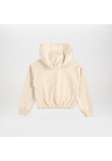 Panço Kız Çocukbaskı Detaylı Kapüşonlu Sweatshirt Bej 2411gk08006-4128 001