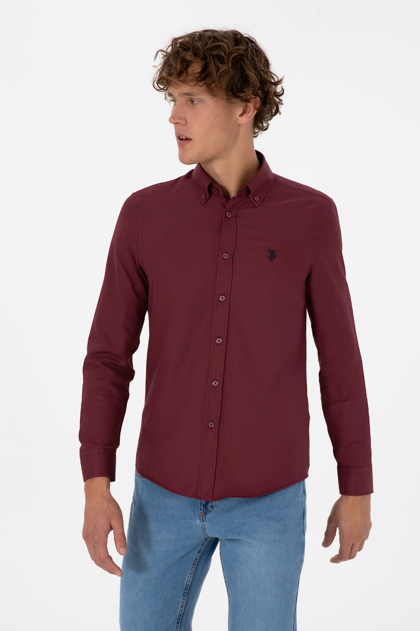 U.s. Polo Assn. Erkek Plum Gömlek Basic 50316723-vr177 New Plum