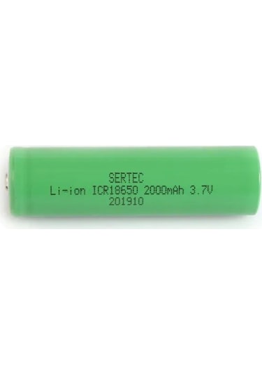 Sertec 18650 Li-ion 3.7 V 2000 mAh Şarj Edilebilir Pil