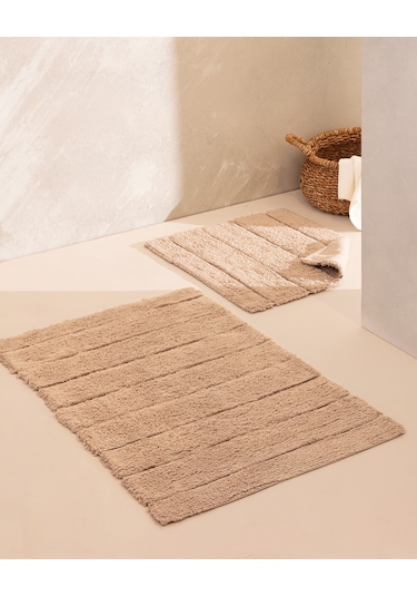 Madame Coco Bleuet Banyo Paspası - Bej - 60x100 Cm Bapa00000000102'li Büyük Boy Set-bej