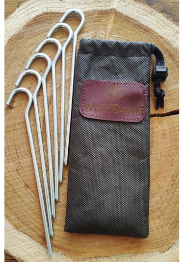 Worldcamp Çadır Tarp Kazığı 5mm 20cm Galvanizli 6 Adet Gri