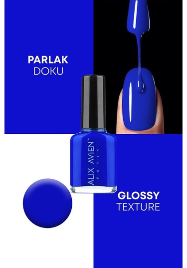 Alix Avien Koyu Mavi Oje 24 Yüksek Pigmentli Uzun Süreli Kalıcılık Hızlı Kuruma Nail Lacquer 24