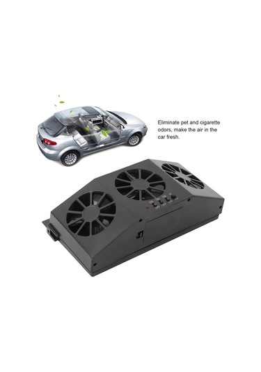 Solar Enerji İle Şarj Edilebilen Araba Fanı - Siyah