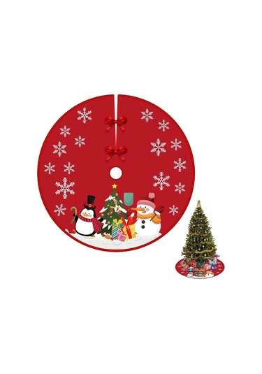 Noel Ağacı Eteği 90 Cm Noel Dekoratif Ağaç Örtüsü Noel Ağacı Örtüsü Kırmızı Noel Ağacı Eteği Noel Ağacı Eteği