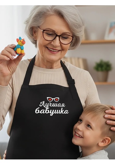 Vau Fartuk Büyükanne İçin Mutfak Önlüğü  266758510 Siyah